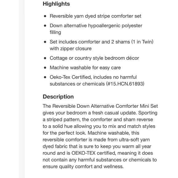 Threshold Blue and White Striped Duvet Cover Set - Picture 5 of 7